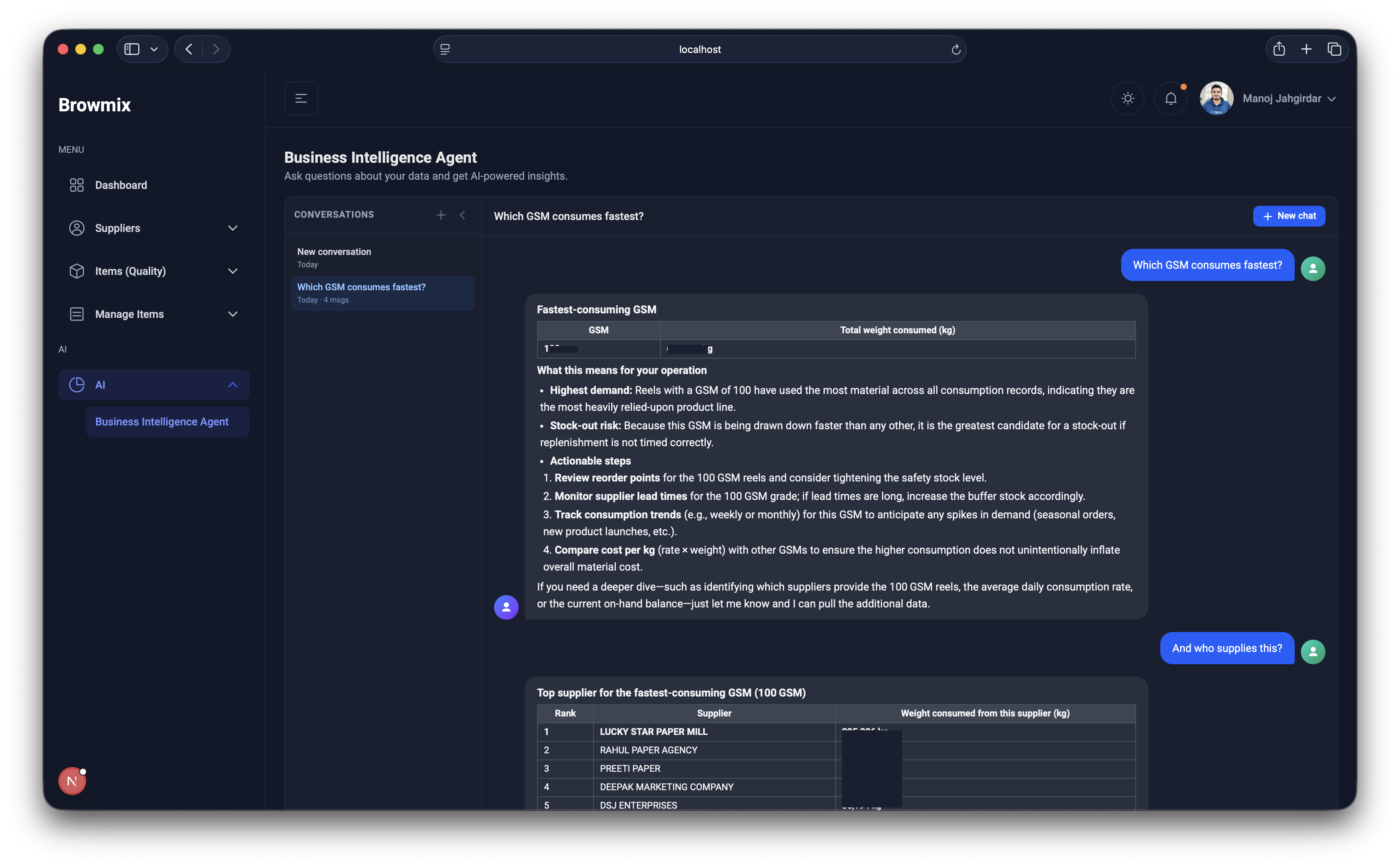AI Business Intelligence Agent